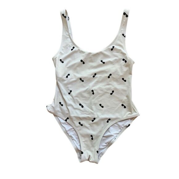 KARL LAGERFELD PARIS Sunglasses Print One-Piece Swimsuit Bathing Suit 12 $118 - Picture 2 of 4
